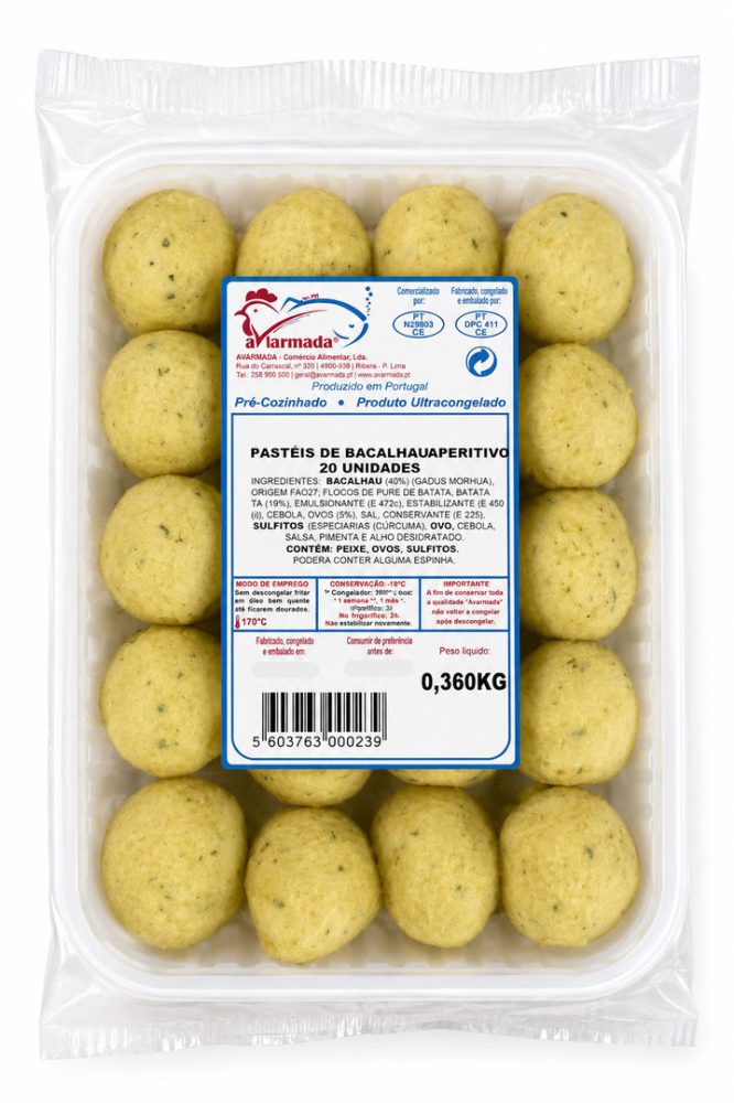 PASTEIS BACALHAU APERITIVOS (cx:12cov X 20un) -