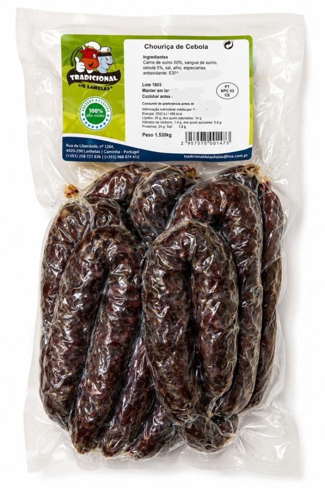 CHOURIÇO CEBOLA (cx:5sc. X +-2kg)  LANHELAS