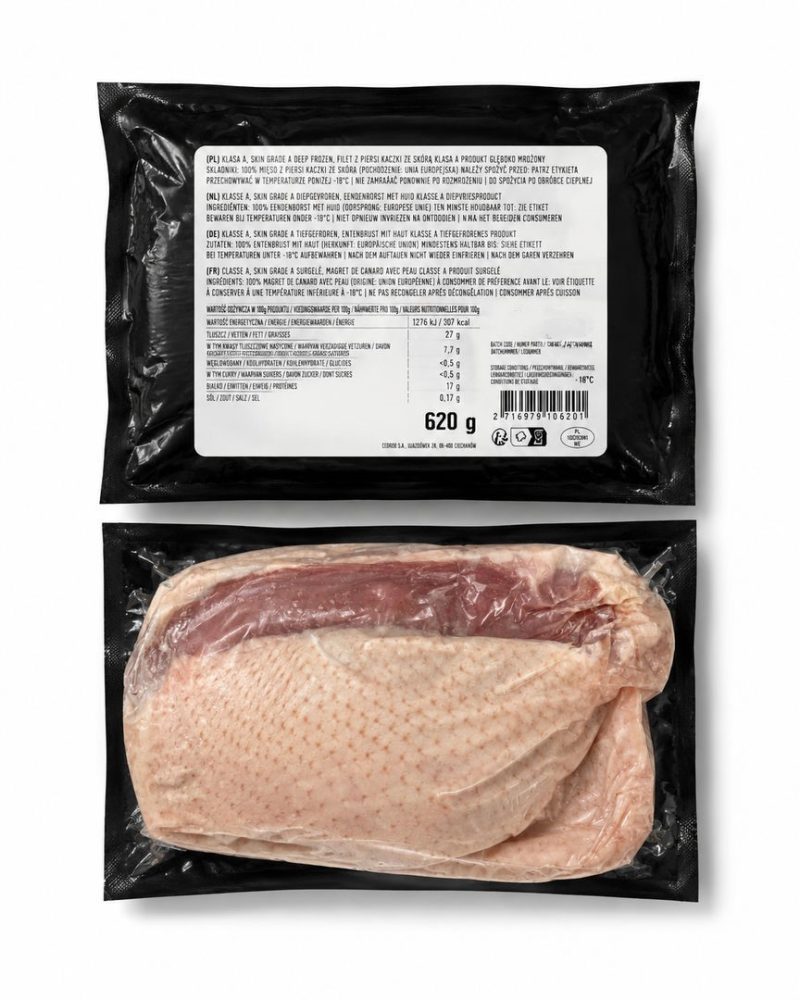 PEITO PATO C/P CONG. EMB: 2X2  ETIQ. IND. CX:+-5KG
