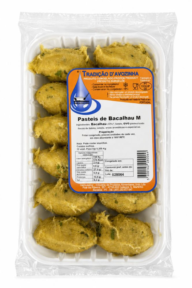 PASTEIS DE BACALHAU (cx.15cov.X12un) AVOZINHA